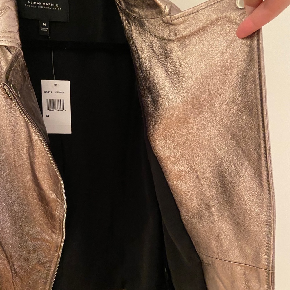 NWT Neiman Marcus Real Metallic Leather Jacket - Picture 5 of 9